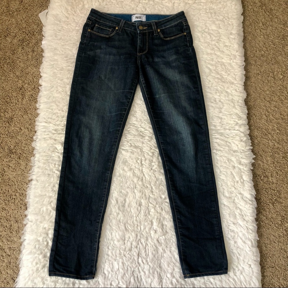 PAIGE skyline skinny dark wash jeans, size 27